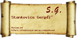 Stankovics Gergő névjegykártya