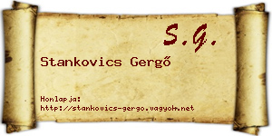 Stankovics Gergő névjegykártya